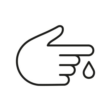 Glucose Level Analysis, Blood Test for Diabetes Disease Line Icon. Hypoglycemia Probe Pictogram. Hemoglobin and Blood Sugar Research Outline Symbol. Editable Stroke. Isolated Vector Illustration.