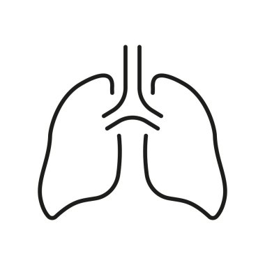 Human Lung Line Icon. Bronchi and Trachea Breath System Pictogram. Healthy Bronchial Respiratory Organ Outline Icon. Pneumonia Respiration Illness. Editable Stroke. Isolated Vector Illustration.