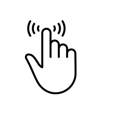 The Gesture of Computer Mouse. Pointer Finger Black Line Icon. Cursor Hand Linear Pictogram. Click Press Double Tap Touch Swipe Point Outline Symbol. Editable Stroke. Isolated Vector Illustration.