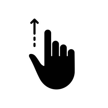  Hand Finger Swipe and Drag Up Silhouette Icon. Gesture Slide Up Glyph Pictogram. Pinch Screen, Rotate on Screen Icon. Isolated Vector Illustration.