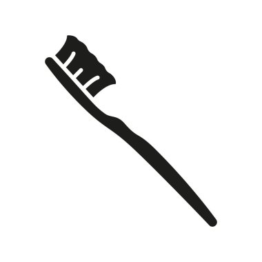Toothbrush Silhouette Icon. Teeth Care Equipment Glyph Pictogram. Oral Hygienic and Health Tool Sign. Dental Daily Hygiene Accessory Symbol. Tooth Hygiene Instrument. Isolated Vector Illustration.