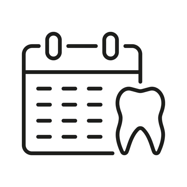 Diş Randevusu Satırı Simgesi. Ziyaretçi Dişçiler Kliniği Doğrusal Piktogram Tarihi. Tıbbi Muayene Programı. Diş Hekimliği Sembolü. Diş tedavisi işareti var. Düzenlenebilir Vuruş. İzole Vektör İllüstrasyonu.