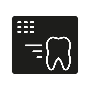 Dental X-Ray Silhouette Icon. Oral Medical Radiology Diagnostic. Stomatology Care. Teeth Xray Glyph Pictogram. Dental Treatment Sign. Dentistry Symbol. Isolated Vector Illustration.