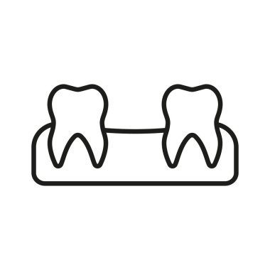 Human Missing Teeth Linear Pictogram. Tooth Lose Line Icon. Lost Baby Teeth. Stomatology Problem. Dentistry Outline Symbol. Dental Treatment Sign. Editable Stroke. Isolated Vector Illustration.