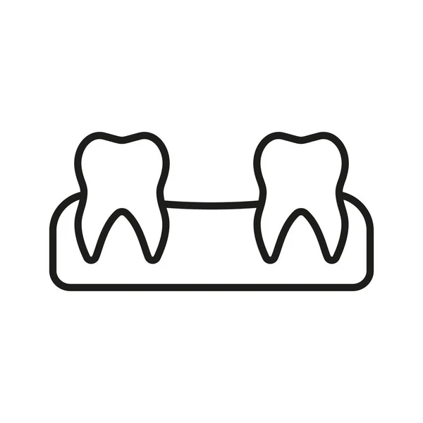 Lineares Piktogramm Für Fehlende Zähne Beim Menschen Zahnlose Linie Icon — Stockvektor