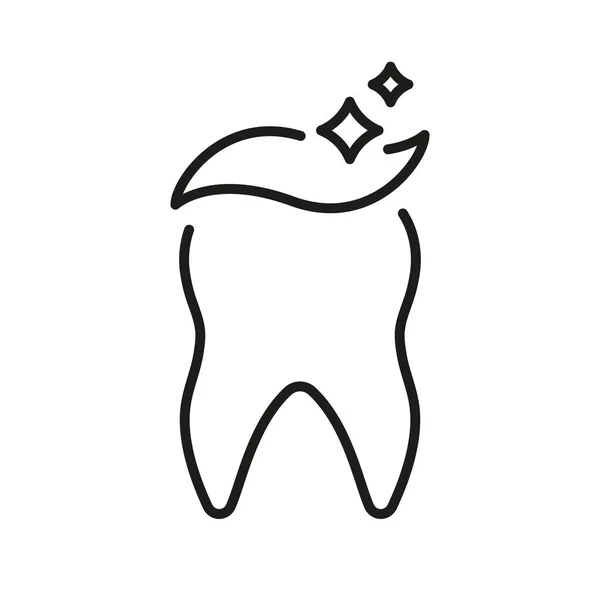 Икона Стоматологической Гигиены Очистка Зубов Помощью Линейной Пиктограммы Зубной Пасты — стоковый вектор
