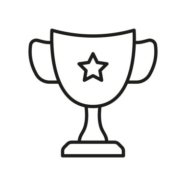 Kadeh Hattı Simgesi. Lineer Pictogram Yarışmasında Kazanan Başarı Ödülü. Ödül Spor Şampiyonası Taslak İşareti. Liderlik, Şampiyon Sembolü. Düzenlenebilir Vuruş. İzole Vektör İllüstrasyonu.
