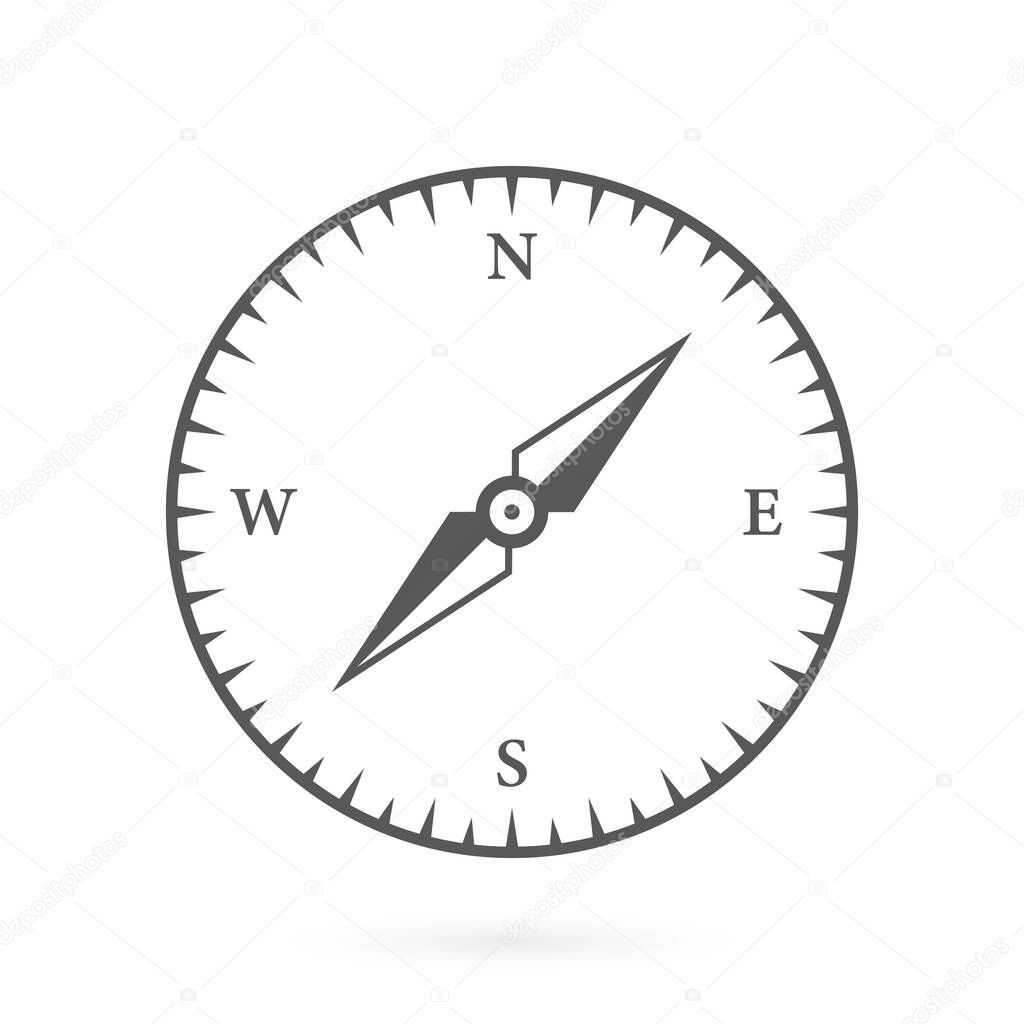 Adventure Direction Arrow to North South West East Orientation Navigator Modern Sign. Compass Map Silhouette Icon. Rose Wind Navigation Retro Equipment Glyph Pictogram. Isolated Vector Illustration.