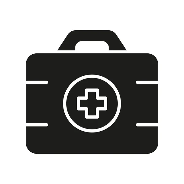 Икона Силуэт Аптечки Медицинские Инструменты Box Glyph Pictogram Врачи Медицинская — стоковый вектор