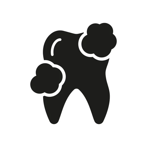 Zahnmedizinische Reinigung Zähne Spülen Silhouette Icon Mundpflege Hygiene Und Erfrischung — Stockvektor
