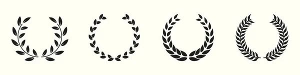 Nagroda Circle Leaf Dla Zwycięzcy Glyph Pictogram Podpis Zwycięstwa Nagrody — Wektor stockowy