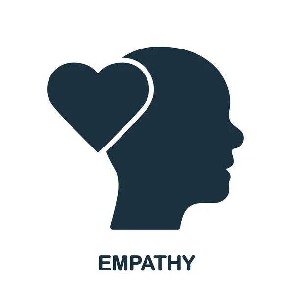 Empathy Passion Sympathy Feeling Silhouette Icon Heart Shape Human Head — Stock Vector