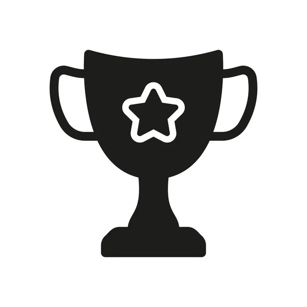 Κύπελλο Trophy Για Τον Νικητή Επιτυχημένος Στο Διαγωνισμό Silhouette Icon — Διανυσματικό Αρχείο