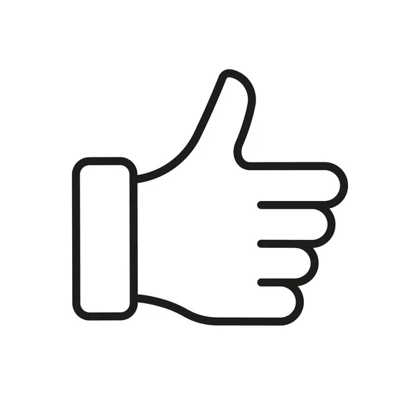 Thumb Line Icône Finger Good Best Gesture Connexion Aux Médias — Image vectorielle