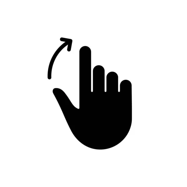Χέρι Δάχτυλο Σκουπίστε Και Σύρετε Επάνω Εικόνα Silhouette Gesture Slide — Διανυσματικό Αρχείο