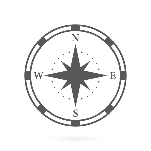 Compass Map Silhouette Icon Rose Wind Navigation Retro Equipment Glyph — Διανυσματικό Αρχείο