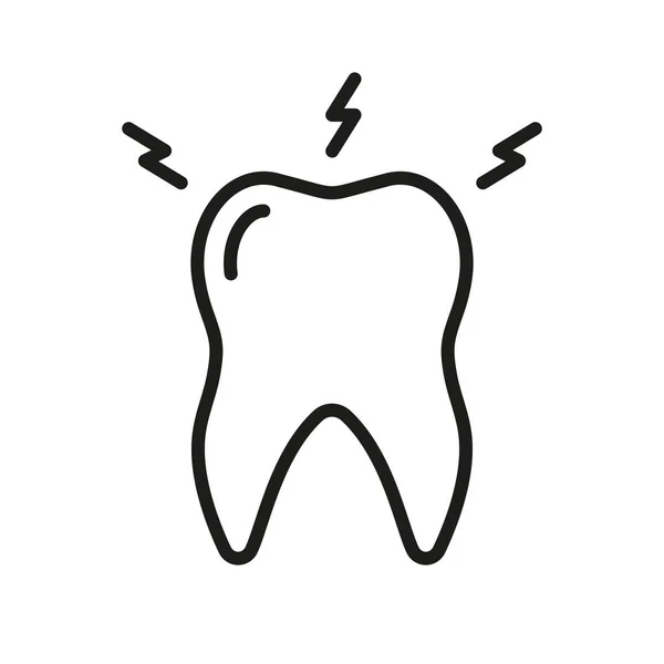 Икона Зубной Боли Зубы Болят Линейная Пиктограмма Зубного Эша Символ — стоковый вектор