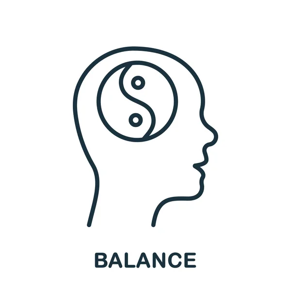 Balance Wellness Harmony Line Icon Yin Yang Ingresar Pictograma Lineal — Vector de stock