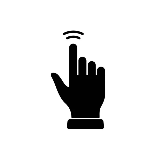 Doppeltipp Geste Hand Cursor Der Computermaus Black Silhouette Icon Zeigefinger — Stockvektor