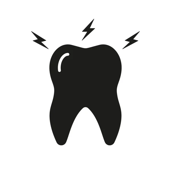 Зубний Біль Силует Значок Зуби Болять Проблема Охорони Здоров Ротової — стоковий вектор