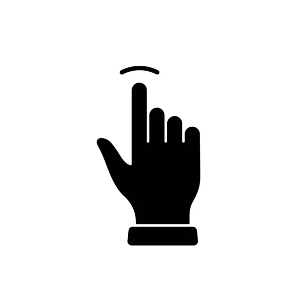 Πατήστε Χειρονομία Δρομέας Χέρι Του Ποντικιού Υπολογιστή Μαύρο Εικόνα Σιλουέτας — Διανυσματικό Αρχείο