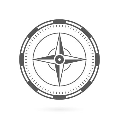Rose Wind Navigation Retro Equipment Sign. Adventure Direction Arrow to North South West East Orientation Navigator Modern Glyph Pictogram. Compass Map Silhouette Icon. Isolated Vector Illustration.