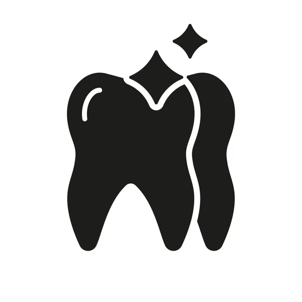 Dental Veneer Silhouette Icon Shine Teeth Tooth Care Glyph Pictogram — стоковий вектор