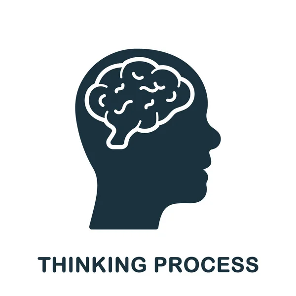 Idea Brainstorm Imagination Cognition Silhouette Icon Thinking Process Glyph Pictogram — Stock Vector