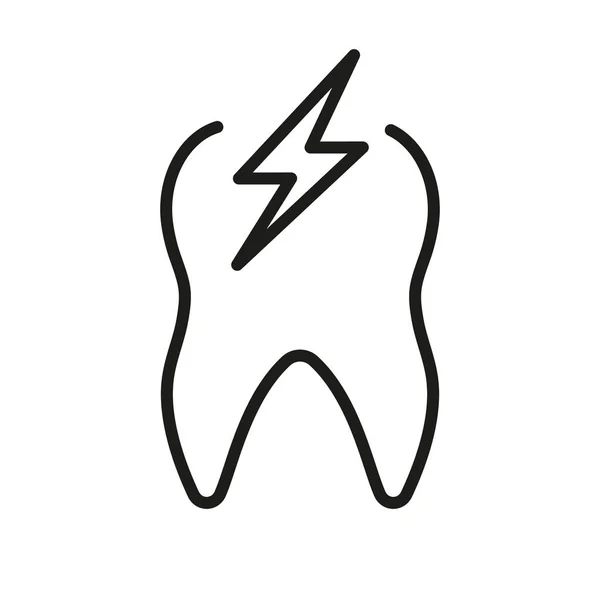 Ikona Čáry Zubů Ústní Zdravotní Problém Zub Ache Linear Pictogram — Stockový vektor