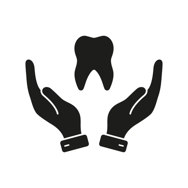 Стоматологічне Лікування Твердий Знак Символ Стоматології Стоматологічний Догляд Силует Значок — стоковий вектор