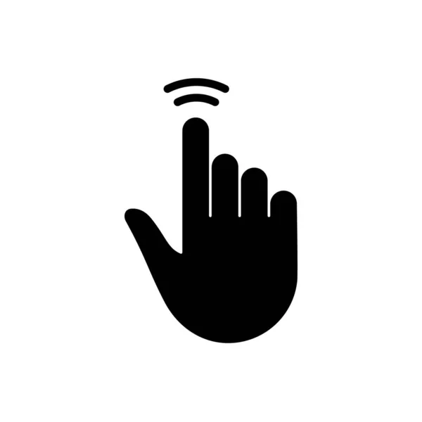 Doppeltipp Geste Hand Cursor Der Computermaus Black Silhouette Icon Zeigefinger — Stockvektor