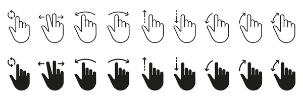 Computer Cursor Pointer Icon Set Hand Finger Digital Mouse Click — Stockvektor