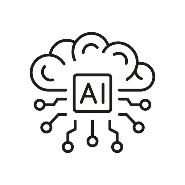 Simbolo Intelligenza Artificiale Sfondo Bianco Cervello Umano Con Circuito Digital — Vettoriale Stock