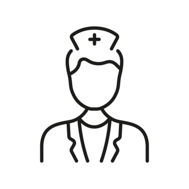 Dişçi Adam Satır Simgesi. Dişçi Doktor Linear Pictogram. Doktor Uzmanı, Ortodontist, Endodontist Özet Sembolü. Diş Hekimi İşareti. Düzenlenebilir Vuruş. İzole Vektör İllüstrasyonu.