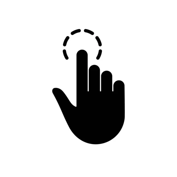 Touch Gesture Hand Cursor Computer Mouse Silhouette Εικόνα Κάντε Κλικ — Διανυσματικό Αρχείο