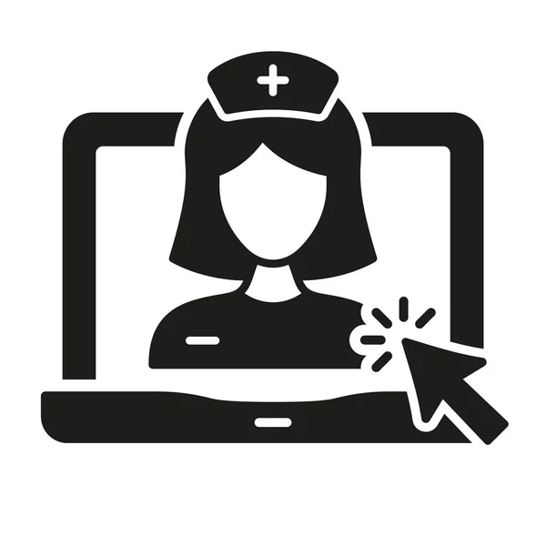 Видео Медицинской Службы Glyphh Icon Символ Телемедицины Здравоохранении Удалённая Виртуальная — стоковый вектор