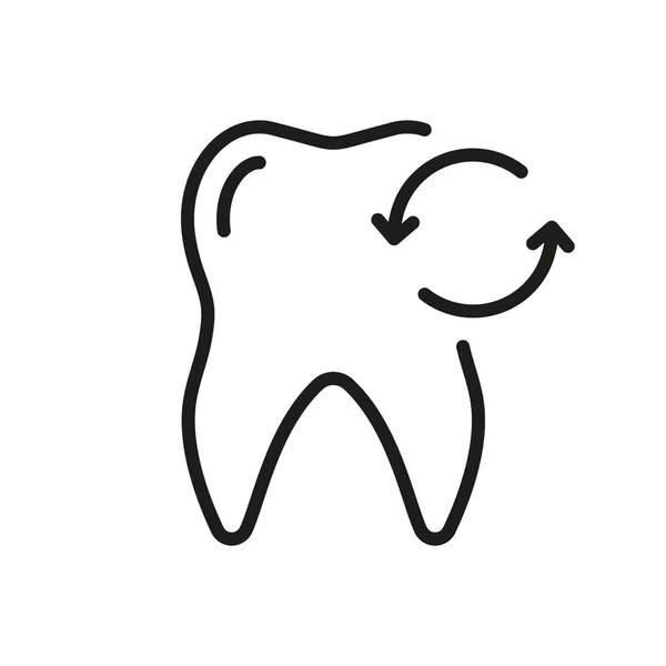 Dental Recovery Line Icon Lose Temporary Baby Teeth Linear Piktogramm — Stockvektor
