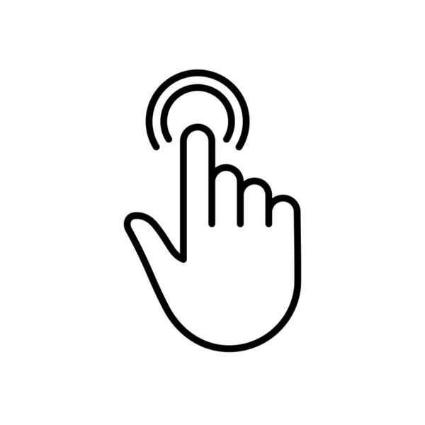 Doppelklick Geste Der Computermaus Zeigefinger Black Line Icon Cursor Hand — Stockvektor