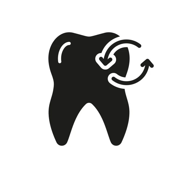 Icono Silueta Recuperación Dental Pictograma Glifo Extracción Dientes Leche Tratamiento — Vector de stock