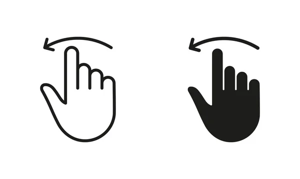 Gesture Slide Svep Vänster Symbol Collection Vit Bakgrund Hand Finger — Stock vektor