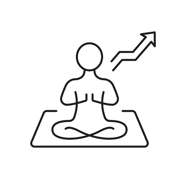 Harmoni Yoga Meditation Och Balanslinje Ikon Flexibel Person Meditera Pose — Stock vektor