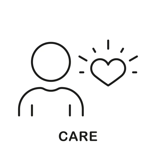 Take Care Line Icon Liebe Menschen Freundschaft Familiäre Unterstützung Lineares — Stockvektor