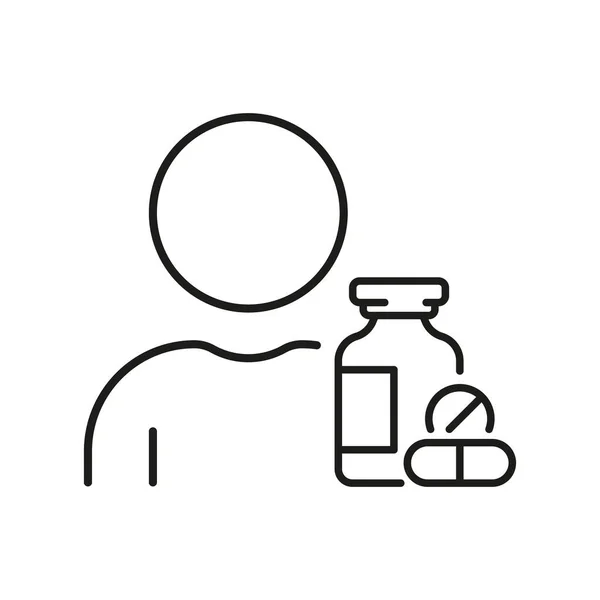 Символ Очертания Лекарственных Препаратов Икона Фармацевтических Таблетки Линейная Пиктограмма Рецепт — стоковый вектор