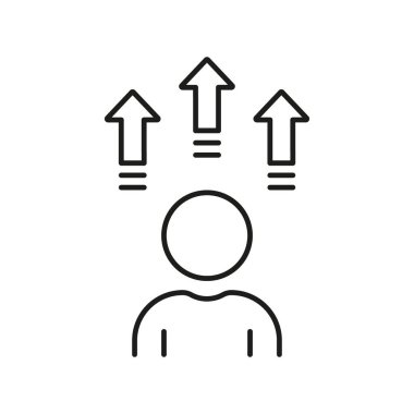 Kariyer Büyümesi, Başarı Doğrusal Pictogram. İş hayatında ilerleme, Terfi Hattı Simgesi. Büyüme İşareti Kişi. Borsa Ana Hattı Sembolündeki Gelişme. Düzenlenebilir Vuruş. İzole Vektör İllüstrasyonu.