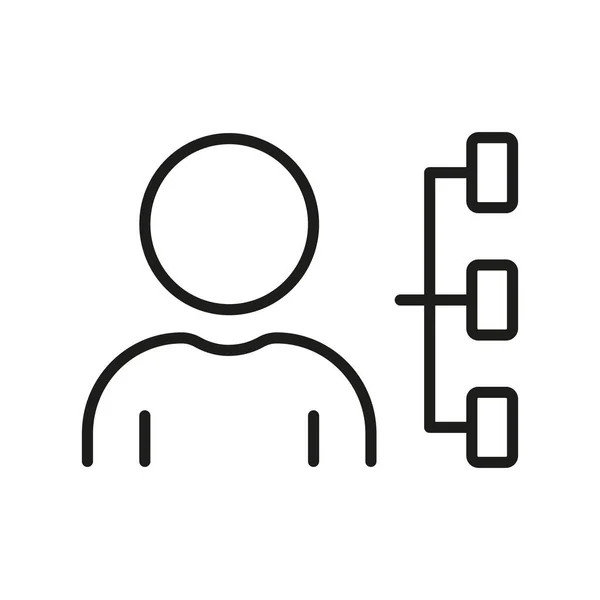 Διευθυντής Roles Γραμμή Icon Ευθύνη Των Εργαζομένων Γραμμικό Εικονόγραμμα Εργασία — Διανυσματικό Αρχείο