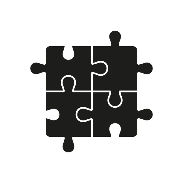 Square Puzzle Silhouette Icon Jigsaw Pieces Matches Solid Sign Logic — Stock Vector