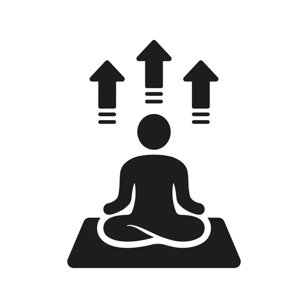 Yoga Wellness Kroppsträning Siluett Ikonen Hälsosam Livsstil Zen Och Fitness — Stock vektor