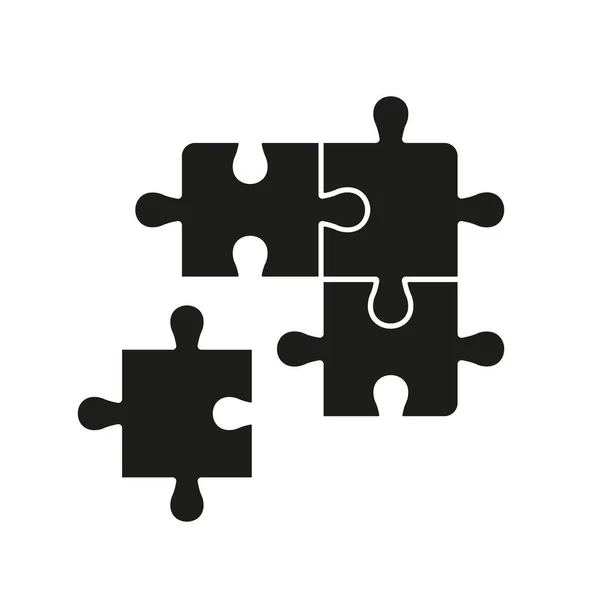 Jigsaw Solution Logic Combination Integration Solid Sign Puzzle Square Pieces — Stock Vector