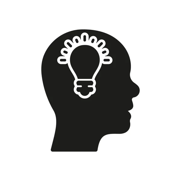 Kreativt Tänkande Siluett Ikonen Innovation Science Idé Glyf Piktogram Glödlampa — Stock vektor