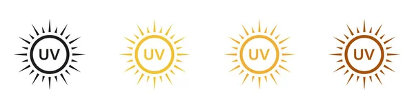 선크림 선크림 태양의 컬렉션 Spf Label Ultrapurple Rays Protect Icon — 스톡 벡터